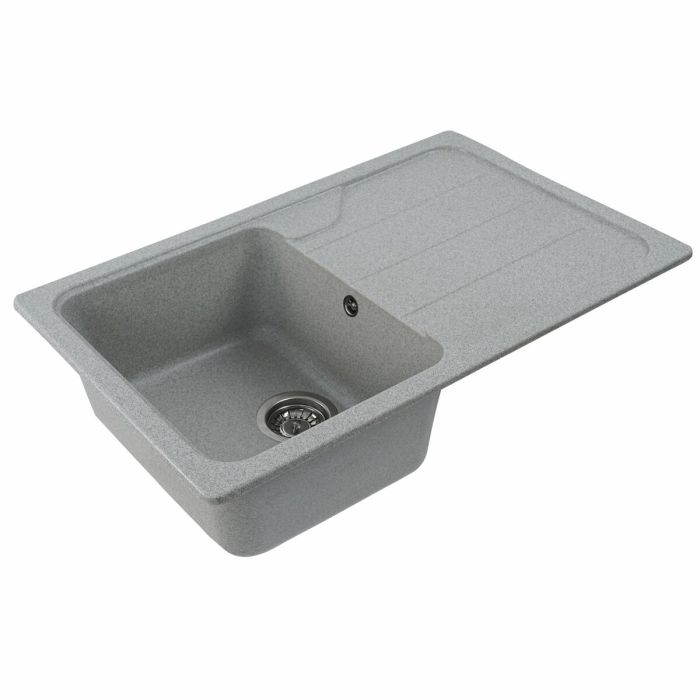 Гранитная мойка для кухни Platinum 7850 VERONA матовая Серая, R