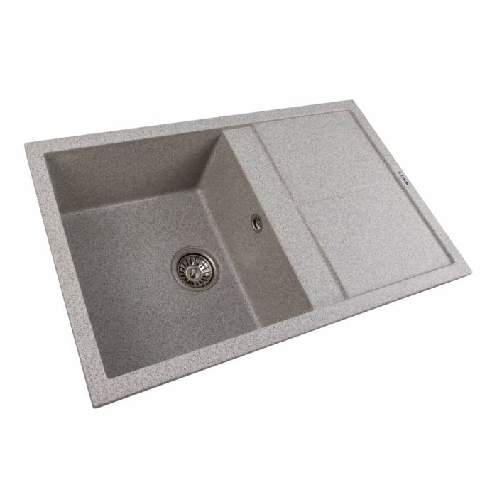 Гранитная мойка для кухни Platinum 7950 Selena матовая Серая, R