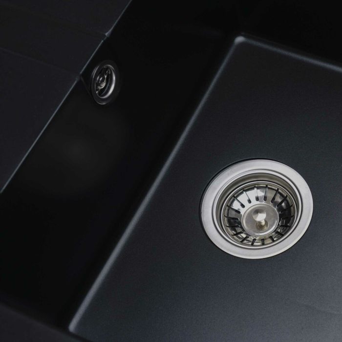 Гранитная мойка для кухни Platinum 5851 ARIA матовая Черная, R