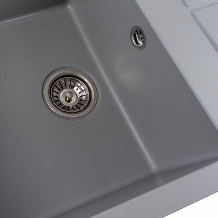 Гранитная мойка для кухни Platinum 7950 Selena матовая Серый металлик