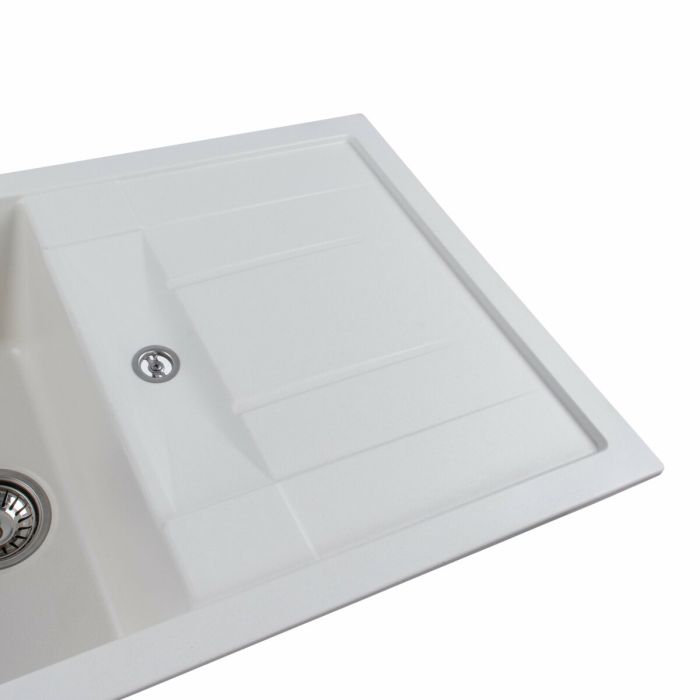 Гранитная мойка для кухни Platinum 7850 TROYA матовая Белоснежная, R