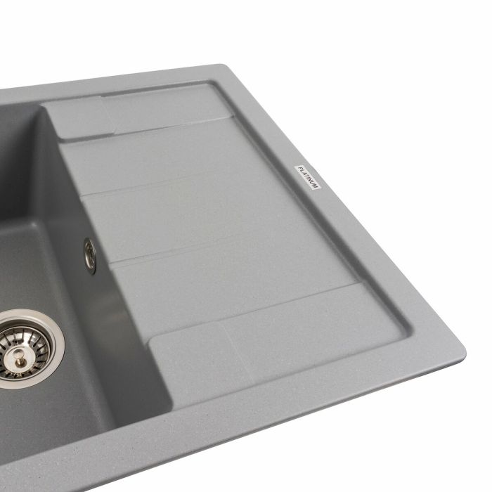 Гранітне миття для кухні Platinum 6550 INTENSO матова Сірий металік