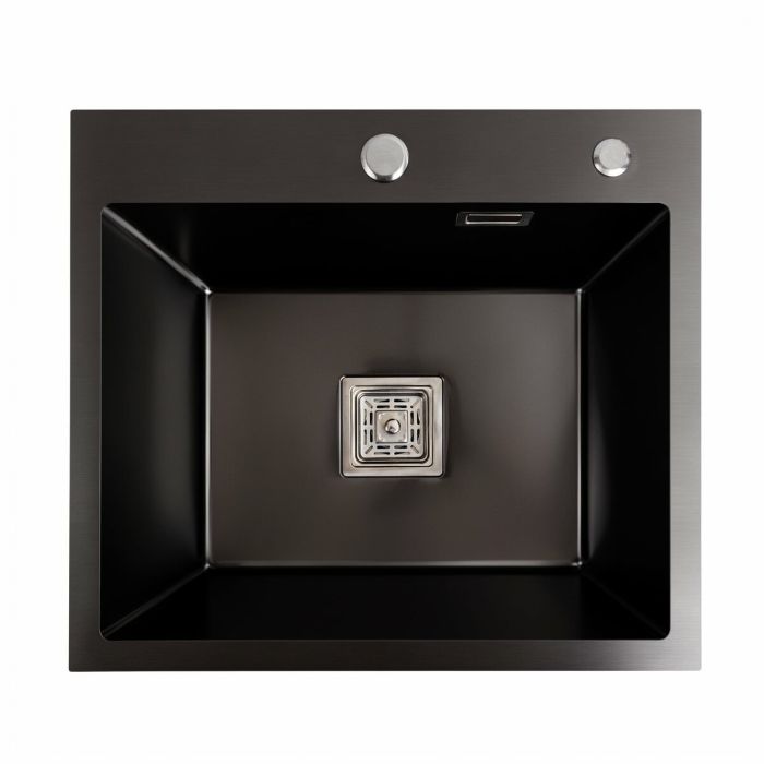 Мытье Platinum Handmade PVD HSBB 50*45 черное (квадратный сифон 3,0/1,0)
