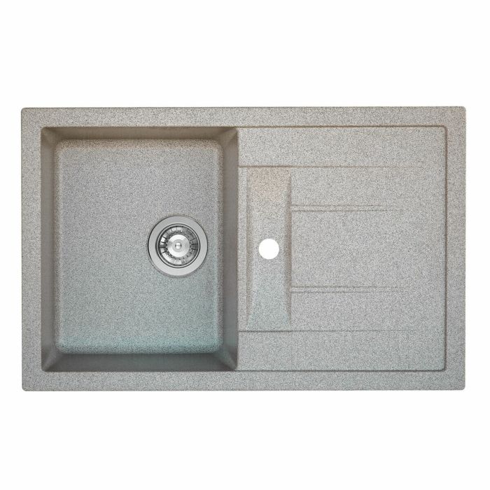 Гранитная мойка для кухни Platinum 7850 PRETSO глянец Серая, L