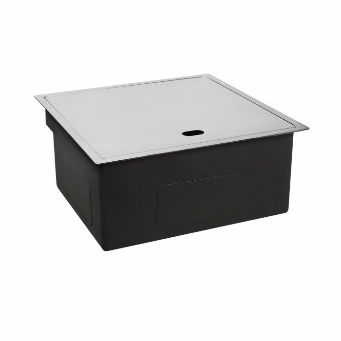 Кухонная скрытая мойка Platinum Handmade PVD черная 500x500x220 (смеситель в комплекте)