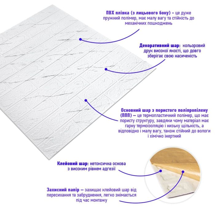 Панель стеновая 3D marble square 700х770х3мм (D) SW-00002262