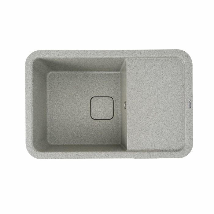 Гранитная мойка для кухни Platinum 7850 CUBE матовая Серая, L