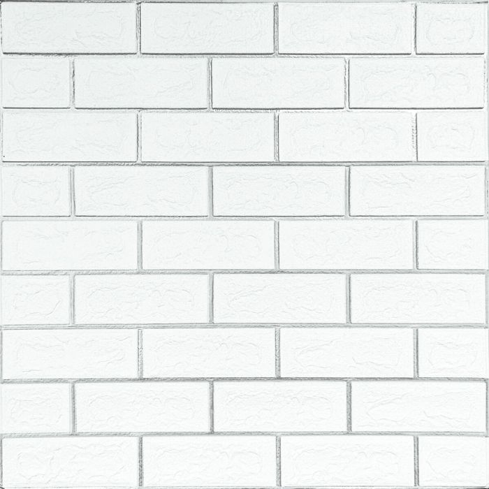 Панель стеновая 70*70cm*5mm белый кирпич с серебром (D) SW-00001502