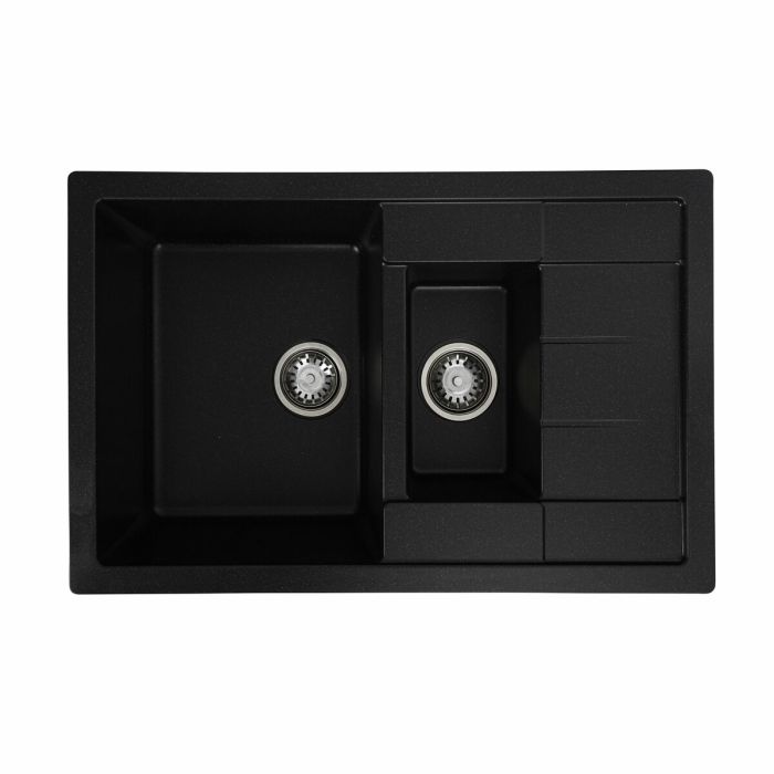 Гранитная мойка для кухни Platinum 7850W TOSKANA матовая Черный металлик, АВТО