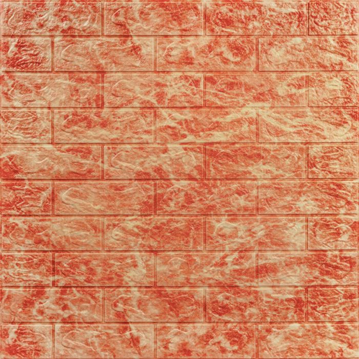 Декоративна 3D панель самоклейка під цеглу DEEP RED 700х770х5мм (066) SW-00000169