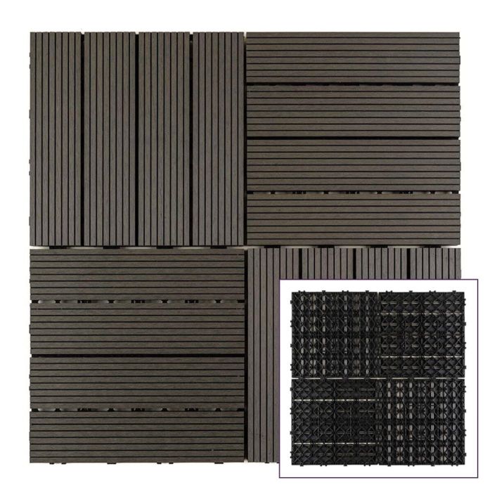 Композитная плитка WPC уголь 30*30CM*2СM (D) SW-00001713
