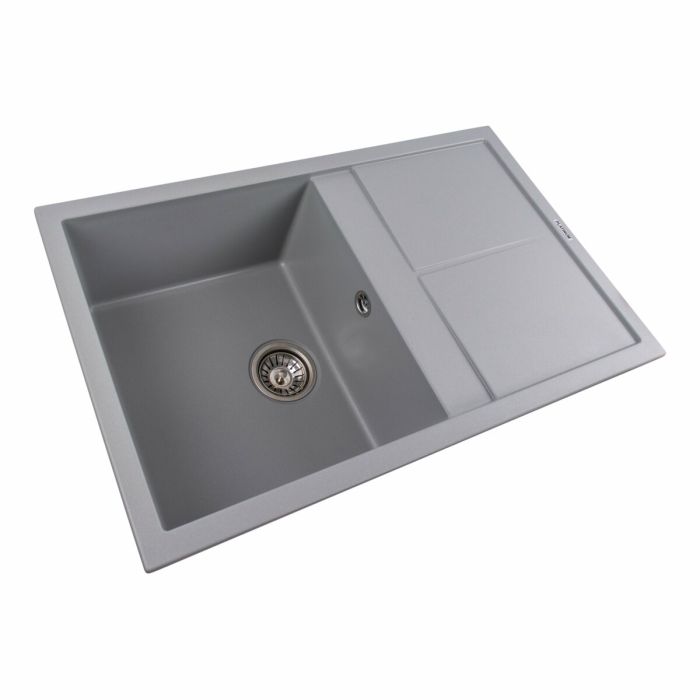 Гранитная мойка для кухни Platinum 7950 Selena матовая Серый металлик