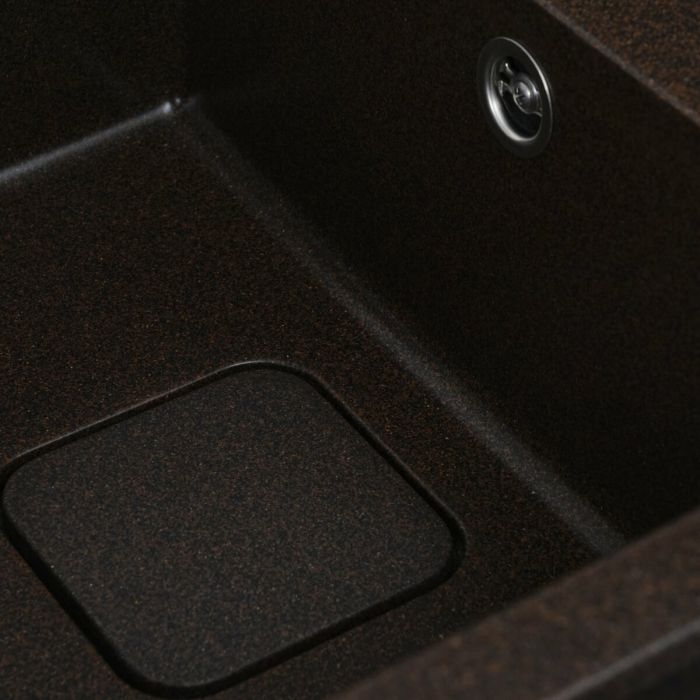Гранитная мойка для кухни Platinum 7850 CUBE матовая Шоколад, R