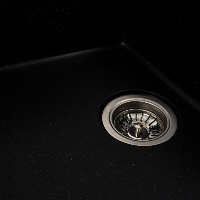 Гранитная мойка для кухни Platinum 6250 ZIRKONE матовый Черный металлик, R