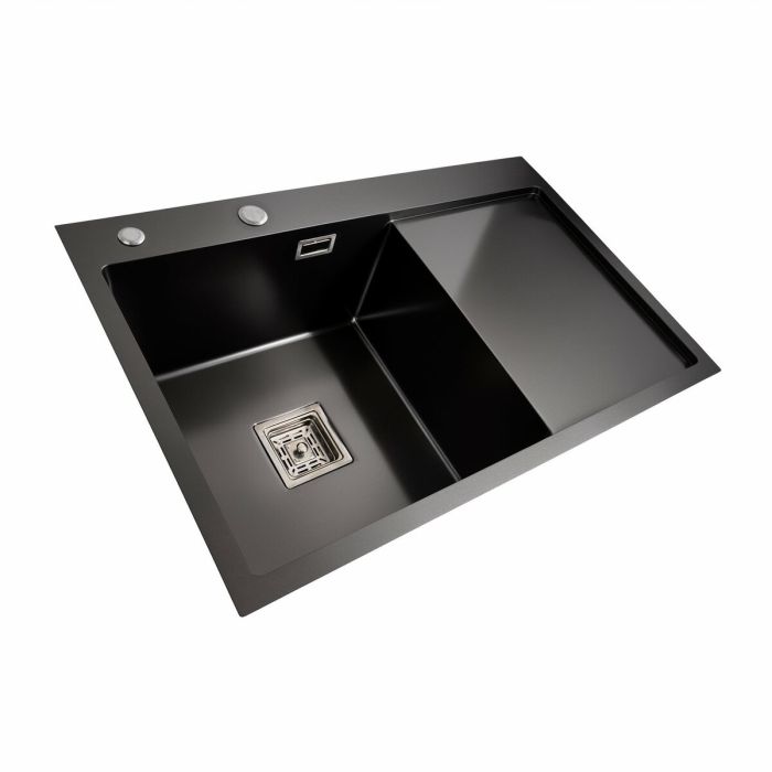 Кухонна мийка Platinum Handmade 78*50В L PVD чорна (товщина 3.0/1.0 мм)