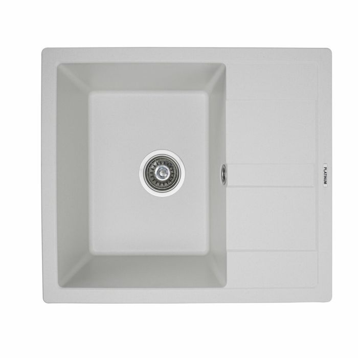 Гранитная мойка для кухни Platinum 5851 ARIA матовая Белоснежная, R