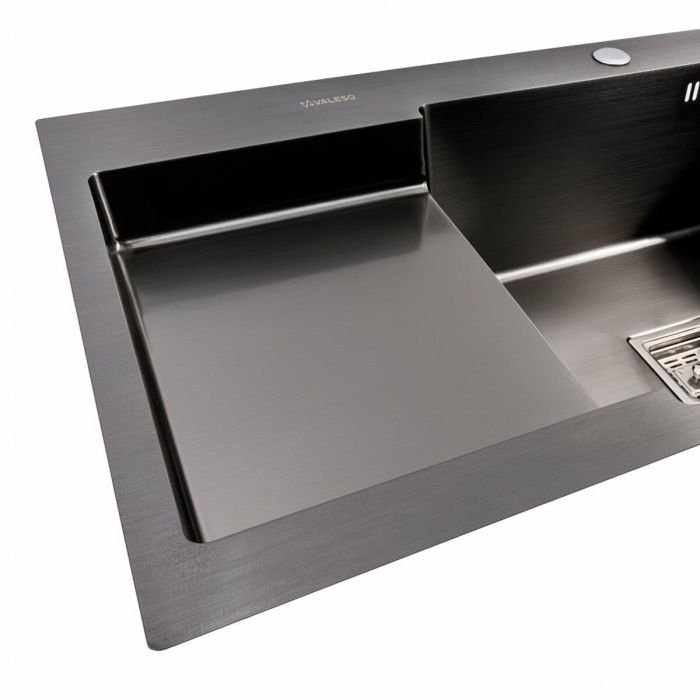 CM 78*50C R Мийка PVD чорна Valeso Handmade з поглибленою поліцею (3.0/0.8)