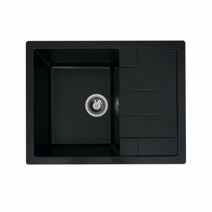 Гранитная мойка для кухни VALESO 6550 INTENSO матовая Черный металлик, L