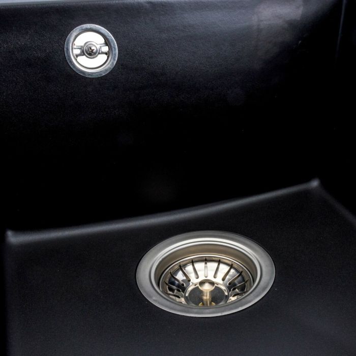 Гранитная мойка для кухни Platinum 4150 SOKIL матовая (черная), АВТО