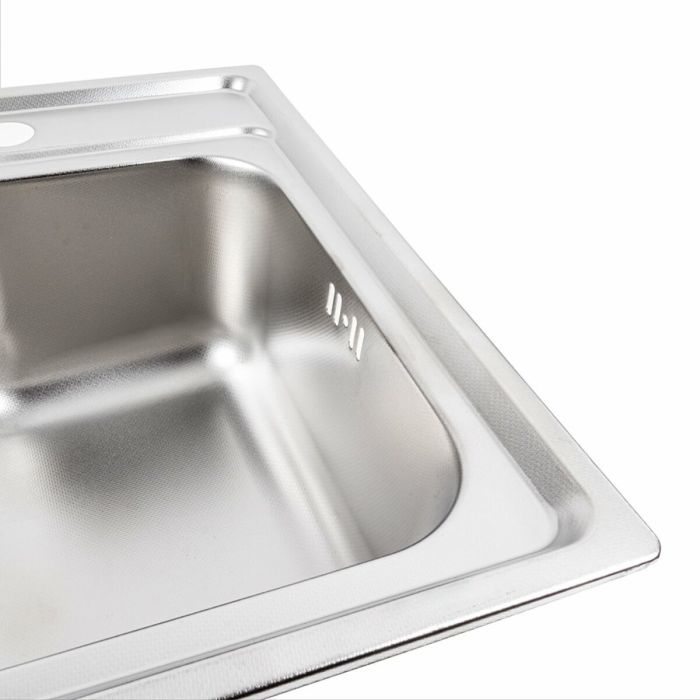Кухонная мойка из нержавеющей стали Platinum ДЕКОР 5845 (0,8/180 мм), L