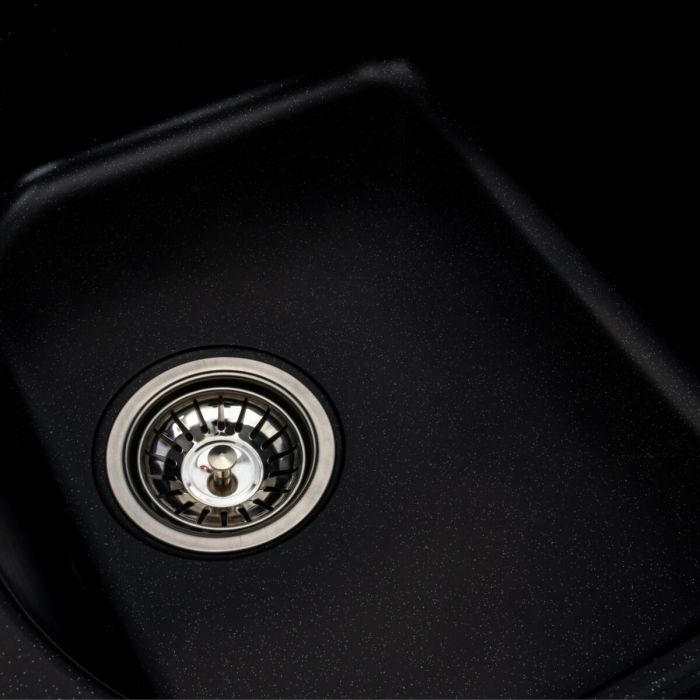 Гранитная мойка для кухни Platinum 7950 Equatoria матовый Черный металлик