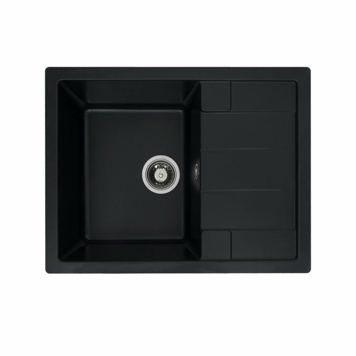 Гранитная мойка для кухни Platinum 6550 INTENSO матовая Черная, L