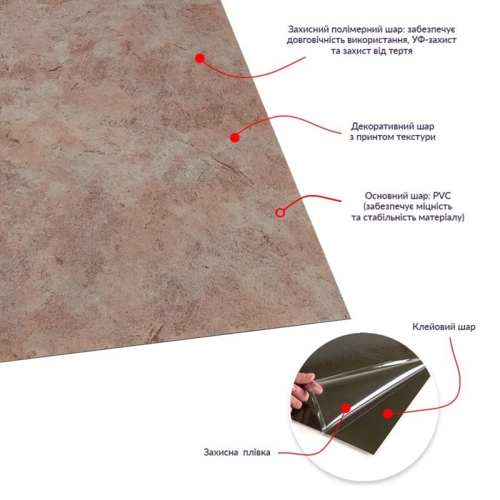 Самоклеящаяся LVT плитка 457*457*1.5mm (D) SW-00002457