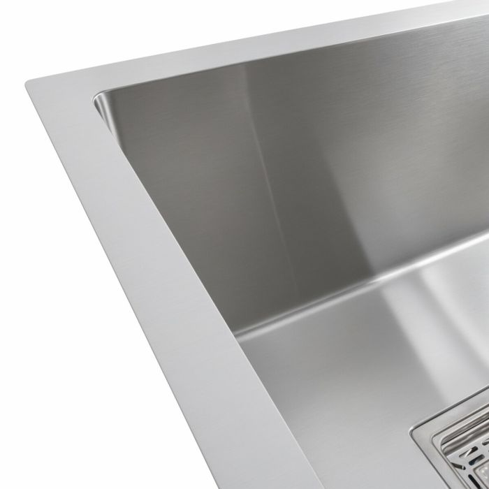 Кухонна мийка нержавіюча Platinum Handmade HDB 80*45 на дві чаші (квадратний сифон)