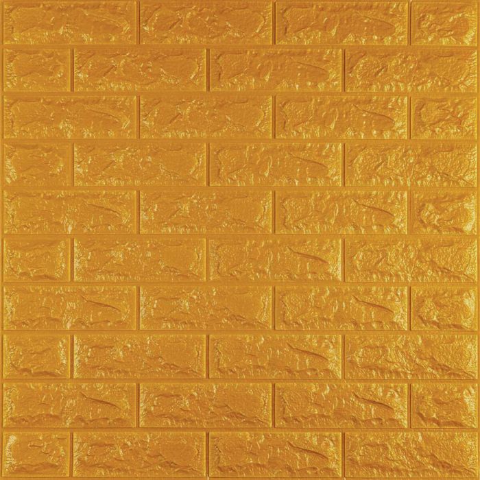 3D панель самоклеющаяся кирпич Золотой 700x770x7мм (011-7) SW-00000052