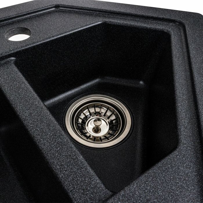 Гранитная мойка для кухни Platinum 9950 PANDORA матовый Карбон