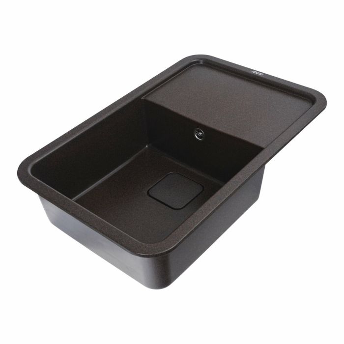 Гранитная мойка для кухни Platinum 7850 CUBE матовая Шоколад, R