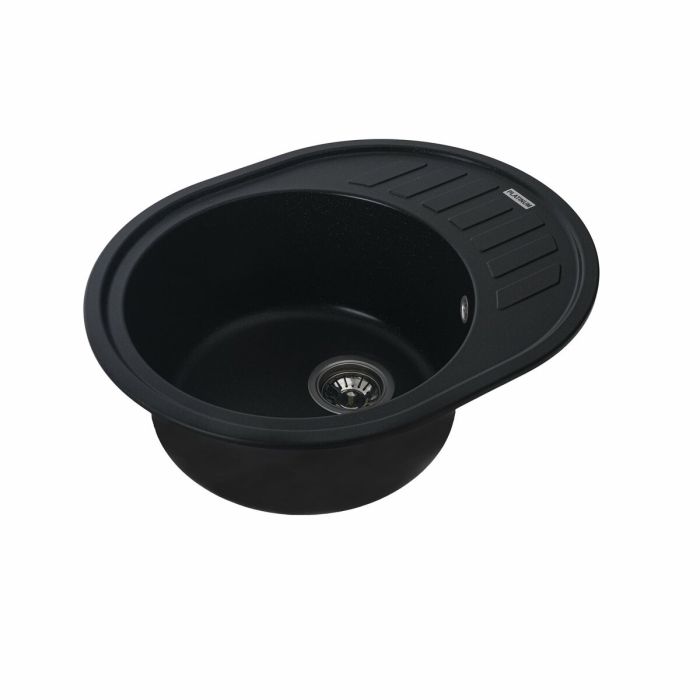 Гранитная мойка для кухни Platinum 6250 SOUL матовая Черный металлик, R