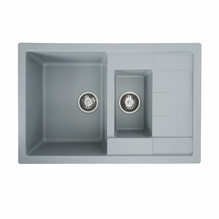 Гранітна мийка для кухні VALESO 7850W TOSKANA матова Сірий металік