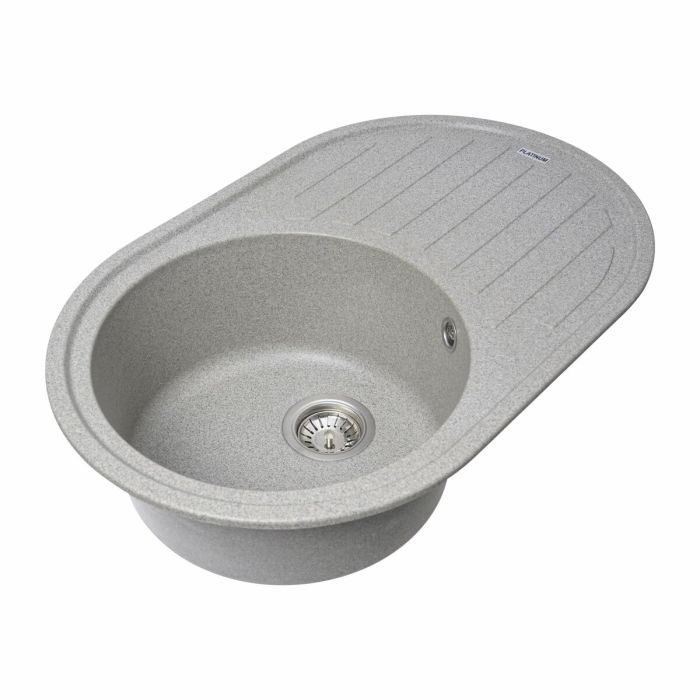 Гранитная мойка для кухни Platinum 7750 LIRA матовая Серая, L