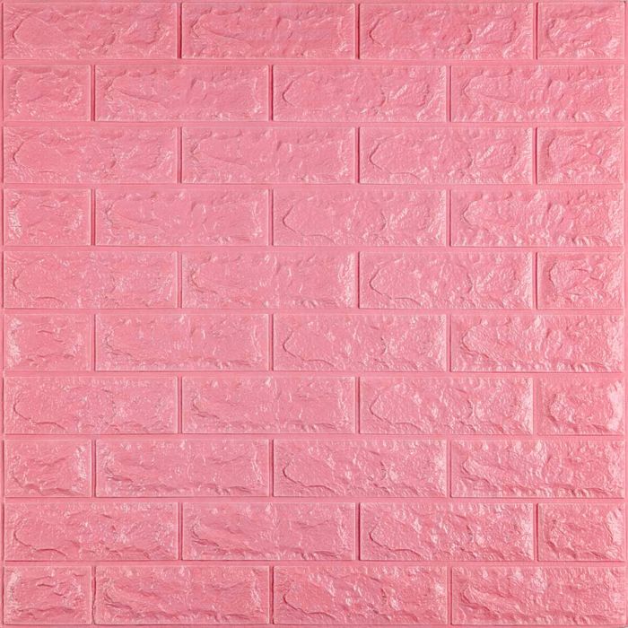 3D панель самоклеющаяся кирпич Розовый 700x770x7мм (004-7) SW-00000057