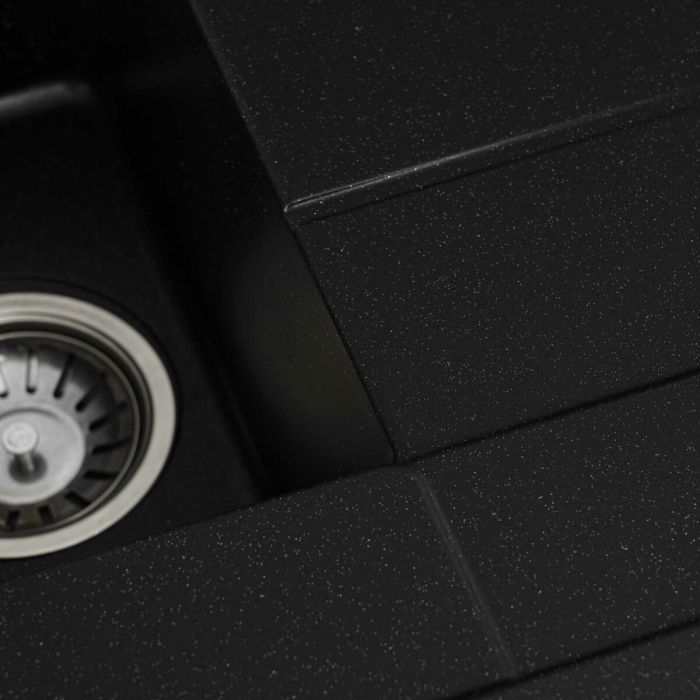 Гранитная мойка для кухни Platinum 7850W TOSKANA матовая Черный металлик