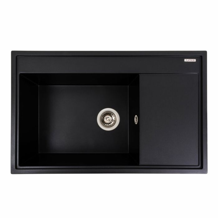 Гранитная мойка для кухни Platinum 7950 AZURIT матовый Черный, ЦЕНТР