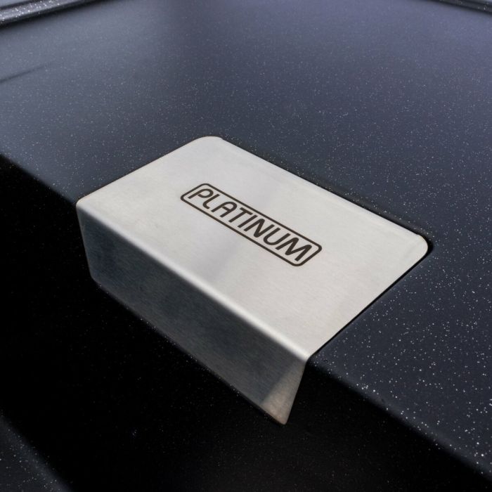 Гранитная мойка для кухни Platinum 8650 DIAMOND матовая (черный металлик)