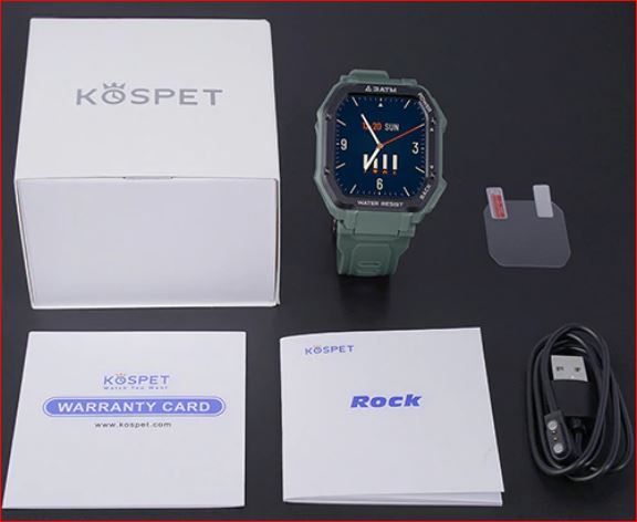 Смарт часы Kospet Rock зеленые водозащита 3АТМ (30м) противоударные